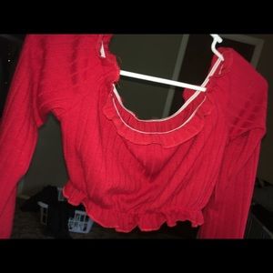 Red off the shoulder top